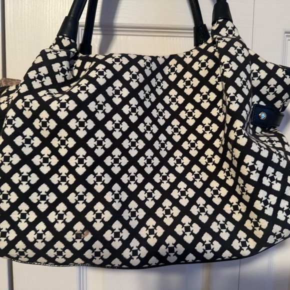 Kate Spade Shoulder Bag, Leather and Print, Black/White/Pink - Picture 6 of 10